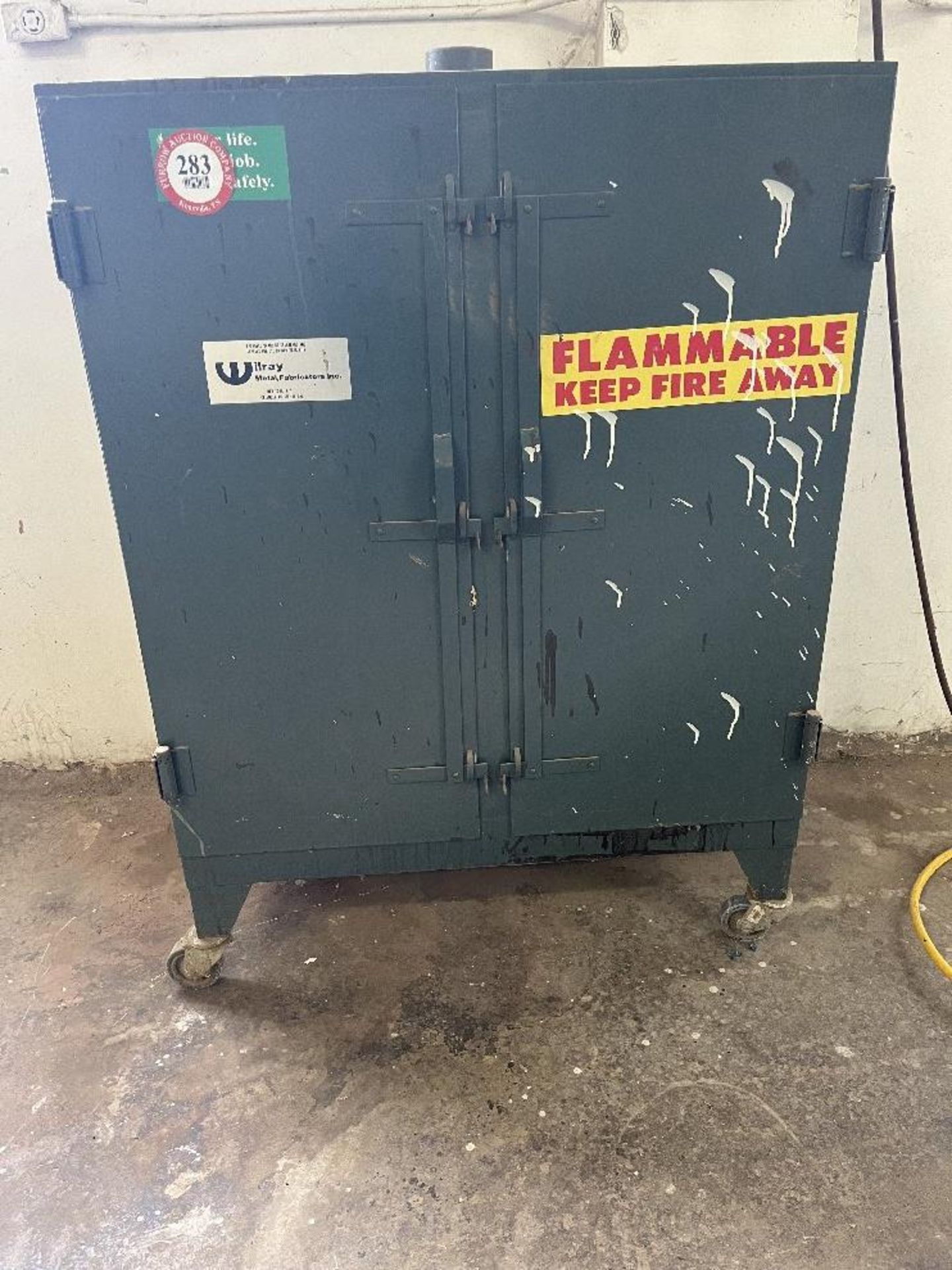 Metal Flammable 2 Door Metal Storage Cabinet on Casters, 39" w x 19" d x 52" h