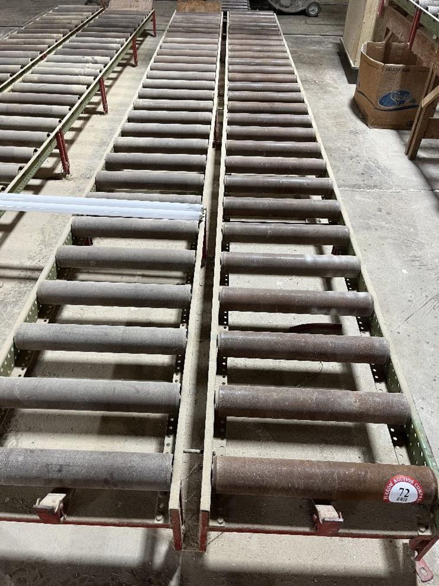 Four Sections 98.5" x 19.5" Roller Conveyor