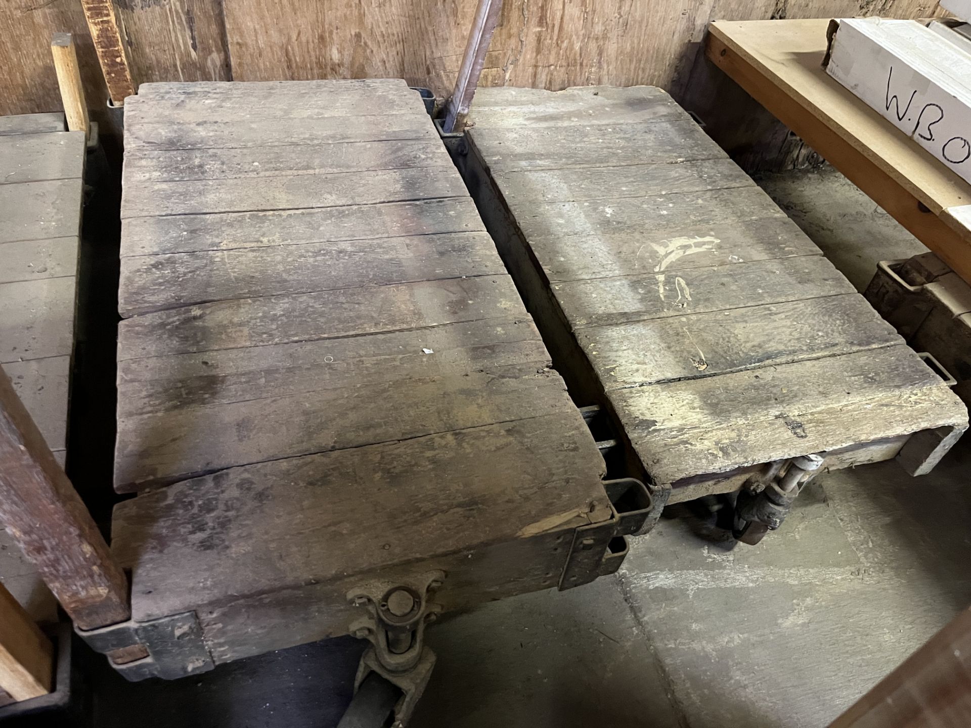 Pair of 4 Wheel Lumber Carts