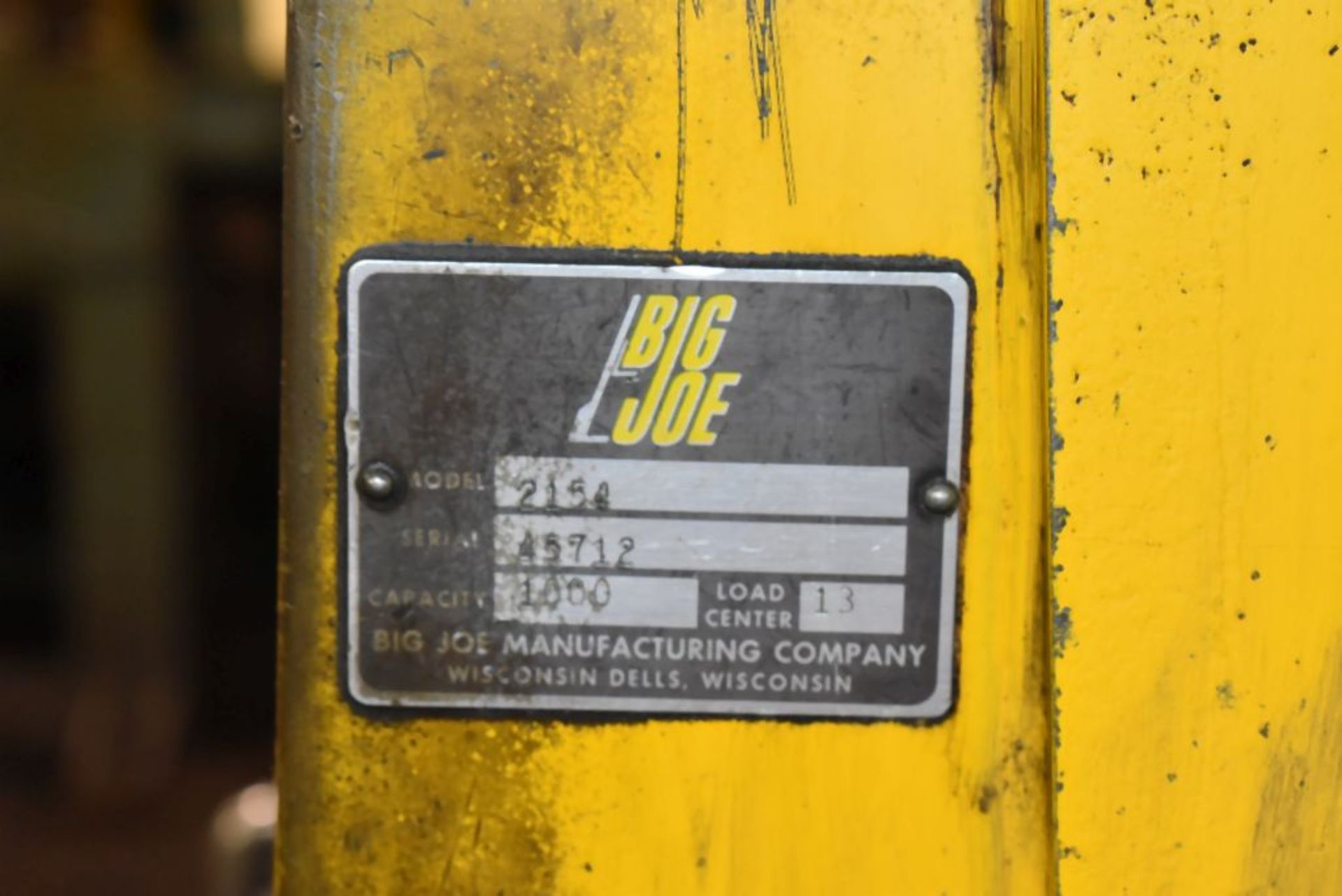 BIG JOE HYDRAULIC DIE LIFT, MODEL 2154, S/N: 45712, 1,000 LB. CAPACITY - Image 3 of 3