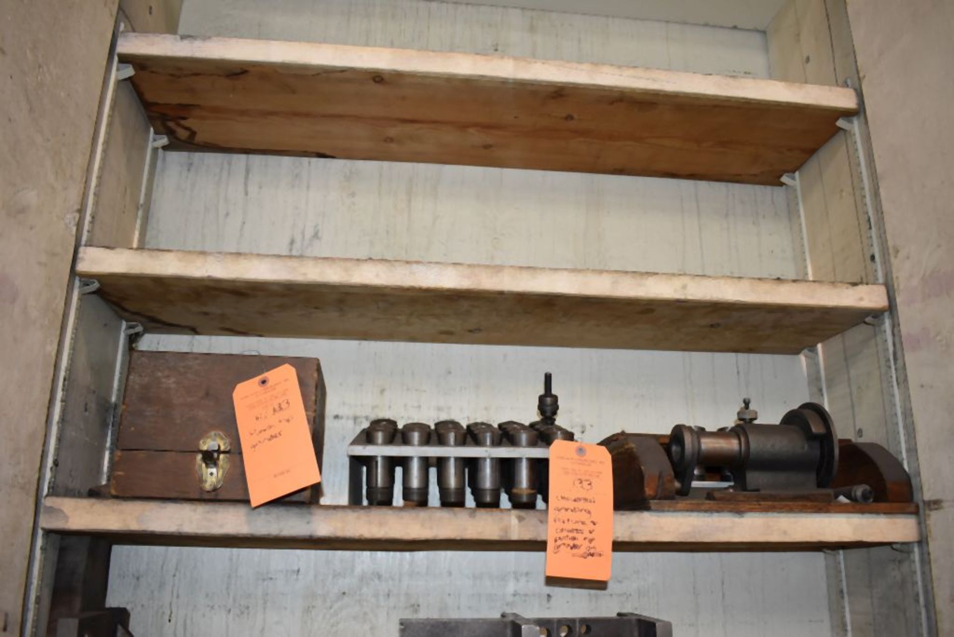 UNIVERSAL GRINDING FIXTURE, COLLETS AND PUNCH TIP GRINDER ON THIS SHELF