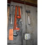 PIPE WRENCHES, LARGE WRENCHES AND HAMMER