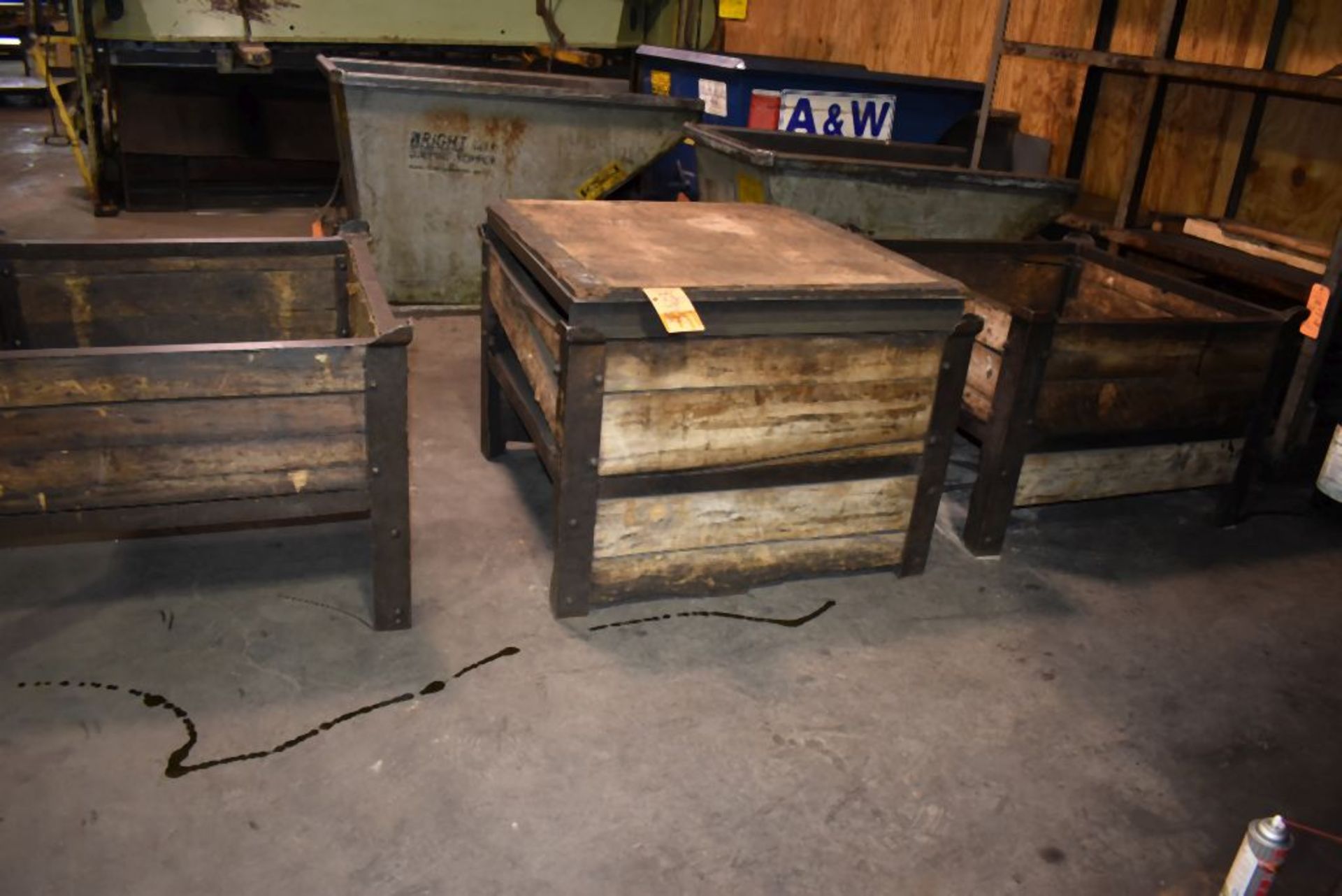 (3) HEAVY DUTY CRATES, STEEL FRAMED, STACKABLE, 3' x 3'