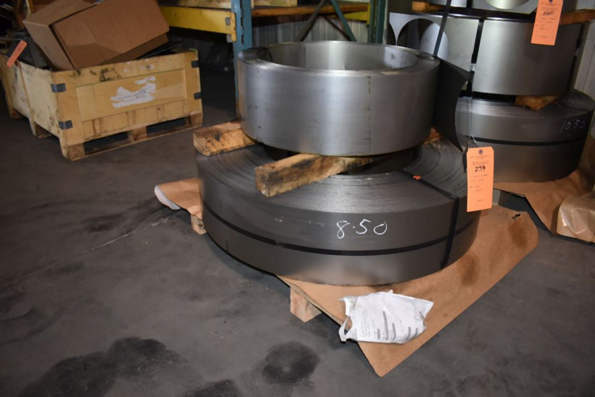 (2) ROLLS OF STEEL COIL STOCK, ALL 8 1/2"