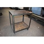 STEEL TWO TIER ROLLING SHOP TABLE, 30"L x 24"D x 33"H, NO CONTENTS