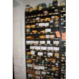 METAL SHELVING UNIT WITH HUGE ASSORTMENT OF HARDWARE, 37"W x 12"D x 7'H