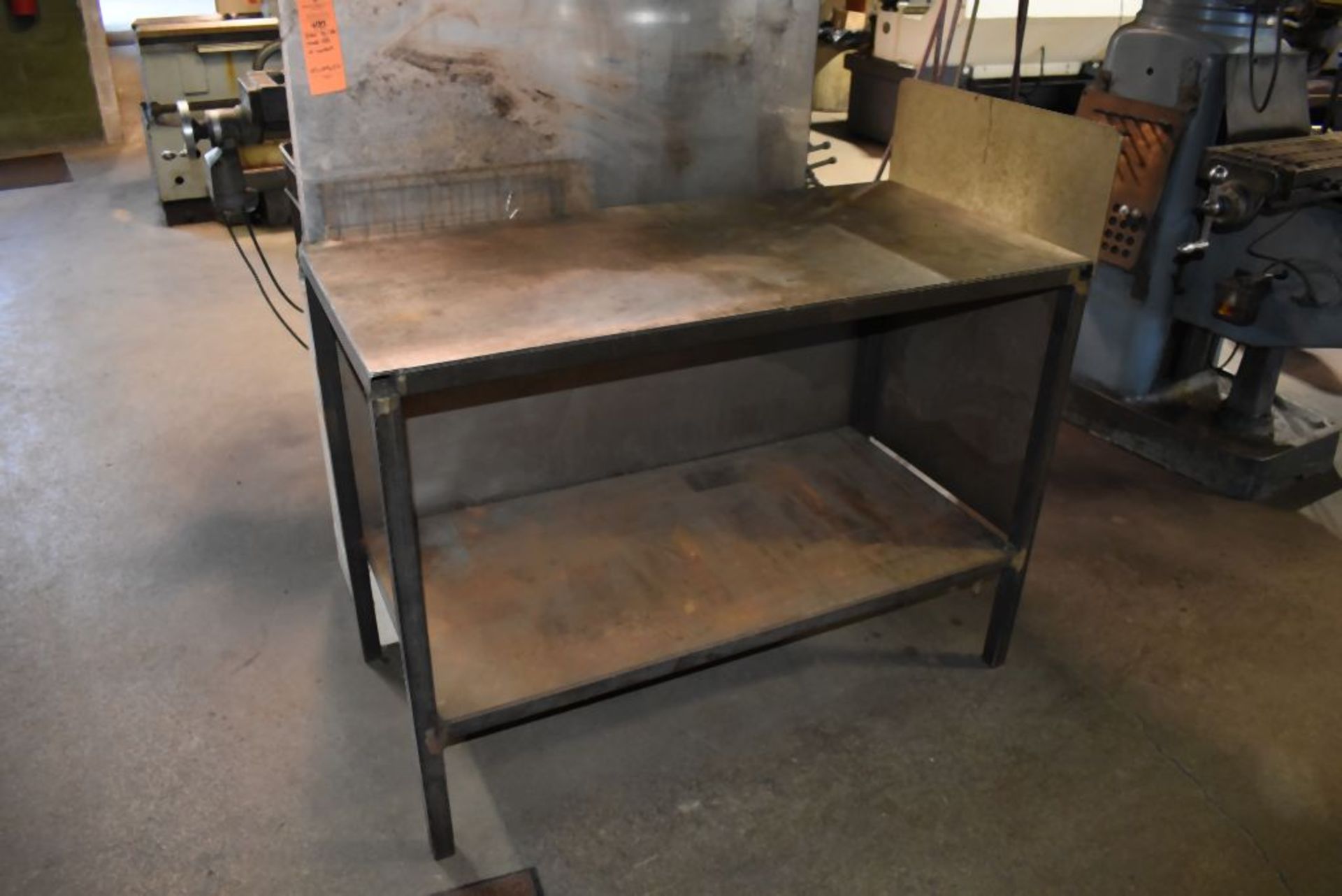 STEEL TWO TIER WORK TABLE, NO CONTENTS, 50"L x 24"D x 37"H