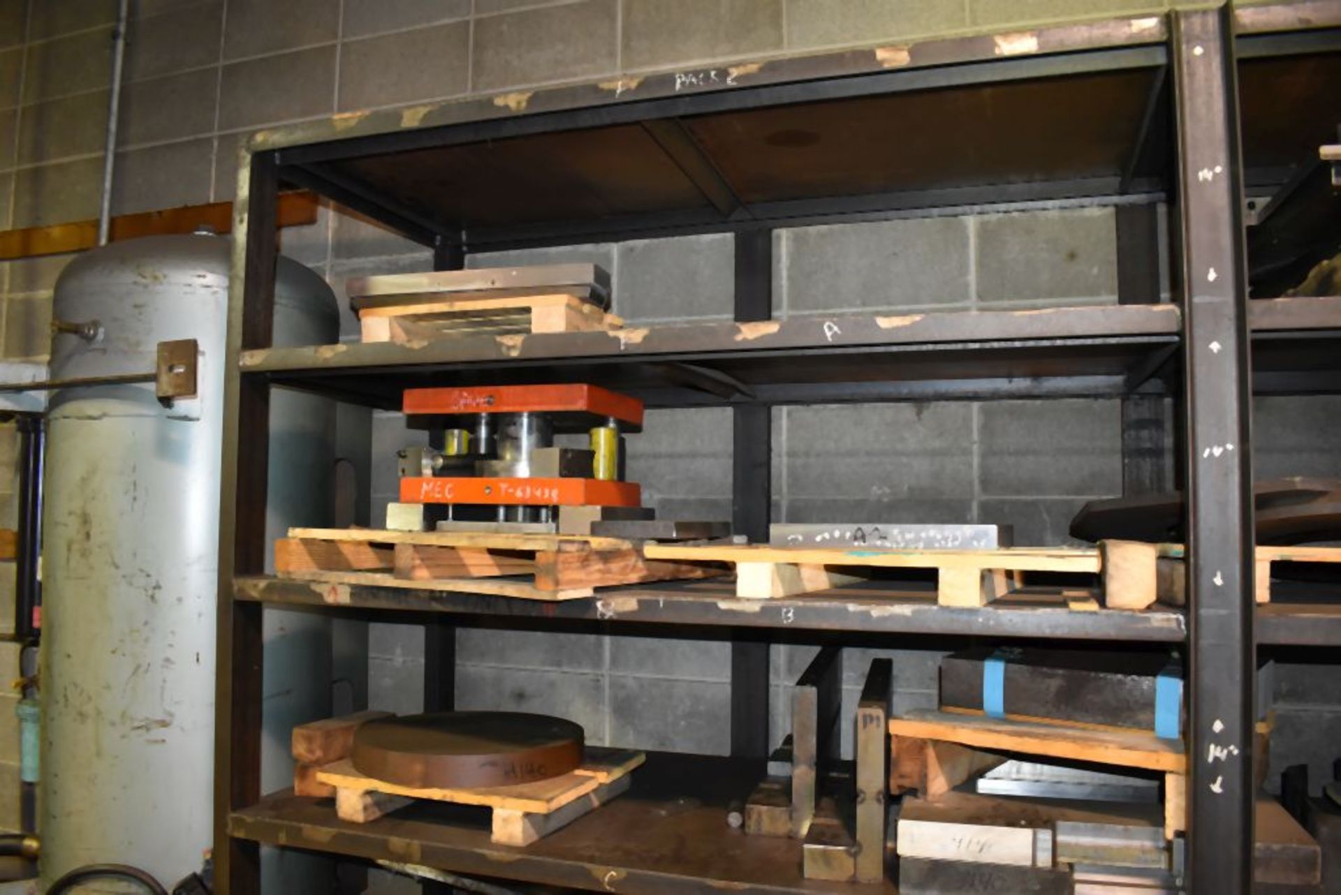 HEAVY DUTY STEEL SHELVING UNIT WITH CONTENTS, 10'2"L x 30"D x 90"H - Image 3 of 7