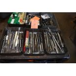 (3) SMALL METAL BINS WITH ASSORTED REAMERS