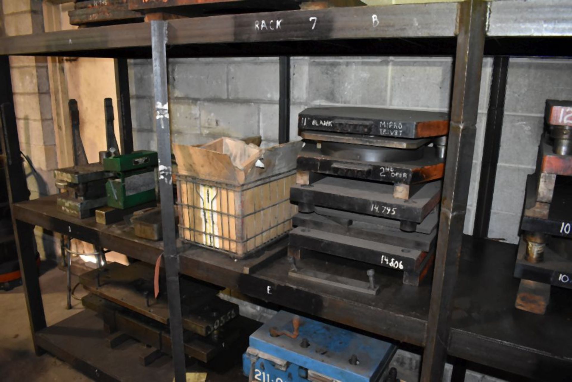 HEAVY DUTY WELDED STEEL SHELVING UNIT, THREE TIER, INCLUDES CONTENTS, 10'2"L x 32"D x 68"H - Image 3 of 5
