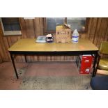 6' FOLDING TABLE WITH CONTENTS, 3 GALLONS OF 70 PERCENT ALCOHOL, SAFETY GLASSES, DRY BROW, MCR