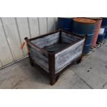 WOOD AND STEEL STACKABLE CRATE, 43"L x 33"D x 30"H