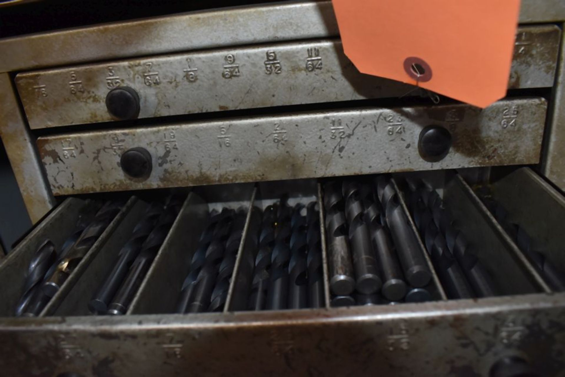 THREE DRAWER CABINET WITH FRACTIONAL DRILL BITS