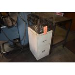 TWO DRAWER METAL FILE CABINET AND STEEL BASKET