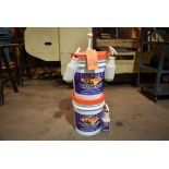 (2) BUCKETS OF NORTH WOODS BRUTE FORCE 13 SUPER STRENGTH DEGREASER WITH PUMP AND SPRAY BOTTLES,