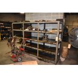 HEAVY DUTY SHELVING UNIT WITH SOME CONTENTS, 126"L x 29"D x 69"H