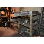 (2) SMALLER HEAVY DUTY SHELVING UNITS WITH CONTENTS