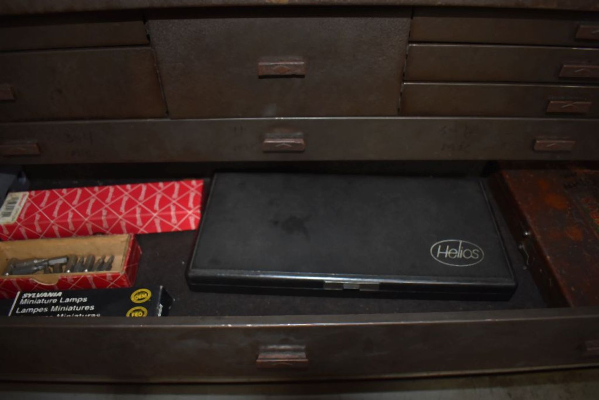 EIGHT DRAWER KENNEDY TOOL BOX WITH CONTENTS, MISC. MEASURING DEVICES, 26 1/2"L x 8 1/2"D x 13 1/2"H - Image 6 of 6