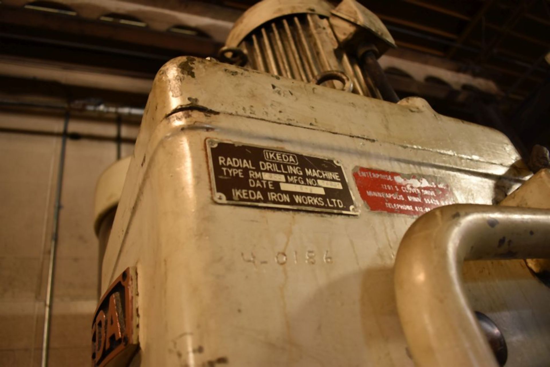 1975 IKEDA RADIAL ARM DRILL, MODEL RM-1300, S/N: 74331, 13" COLUMN x 60" ARM, 20" x 20" T-SLOT 90 - Image 3 of 3