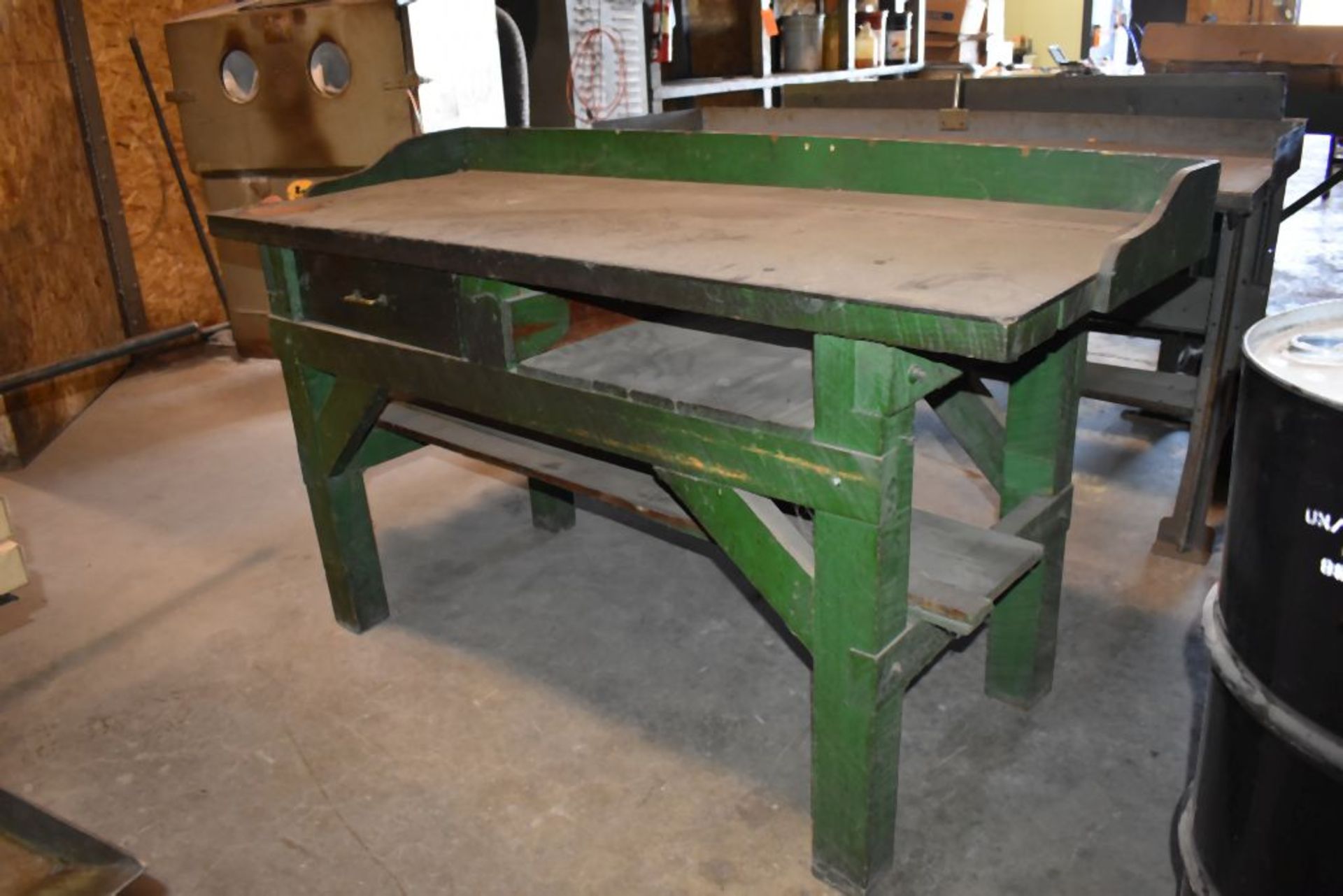 WOOD WORKBENCH, NO CONTENTS, 64"L x 28"D x 34"H - Image 2 of 2