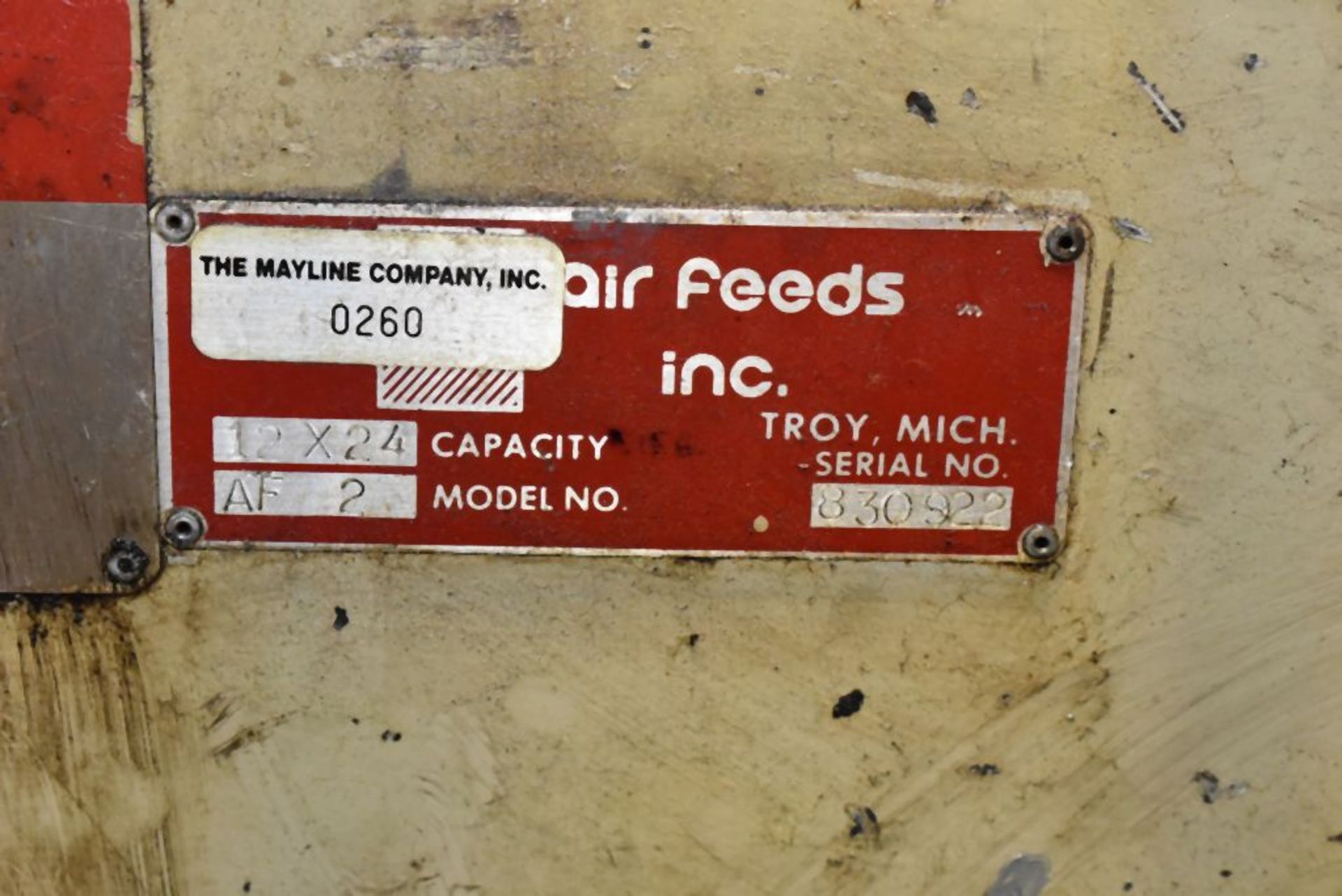 AIRFEED Hf2 AIR FEED, S/N: 830922, 12" x 24" CAPACITY RIGHT TO LEFT - Image 4 of 4