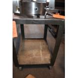 TWO TIER STEEL ROLLING CART - NO CONTENTS, 31"L x 24"D x 33"H