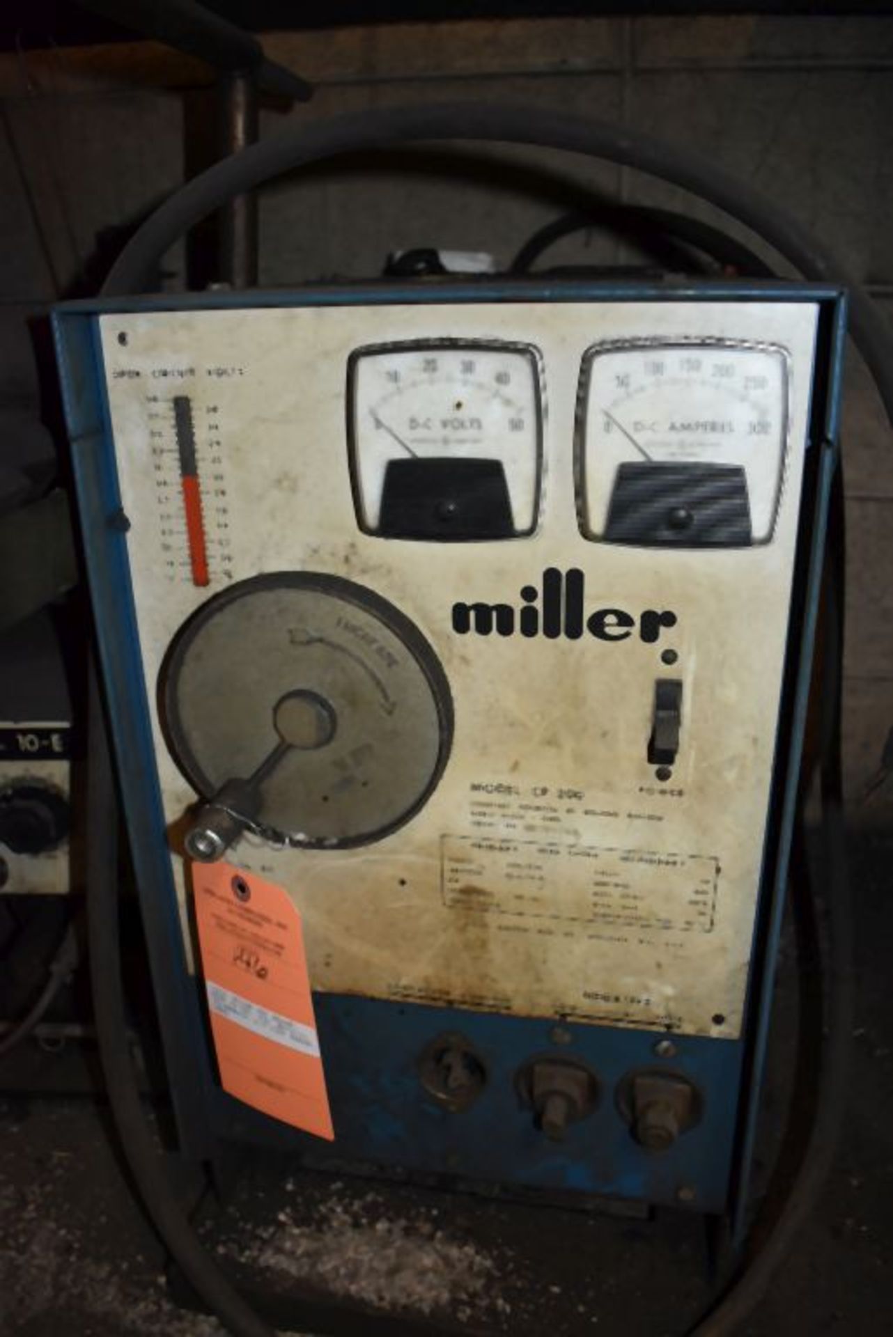 (1974) MILLER MIG WELDER, MODEL CP-200, S/N: HE794743, MILLERMATIC 10-E WIRE FEEDER, LEADS
