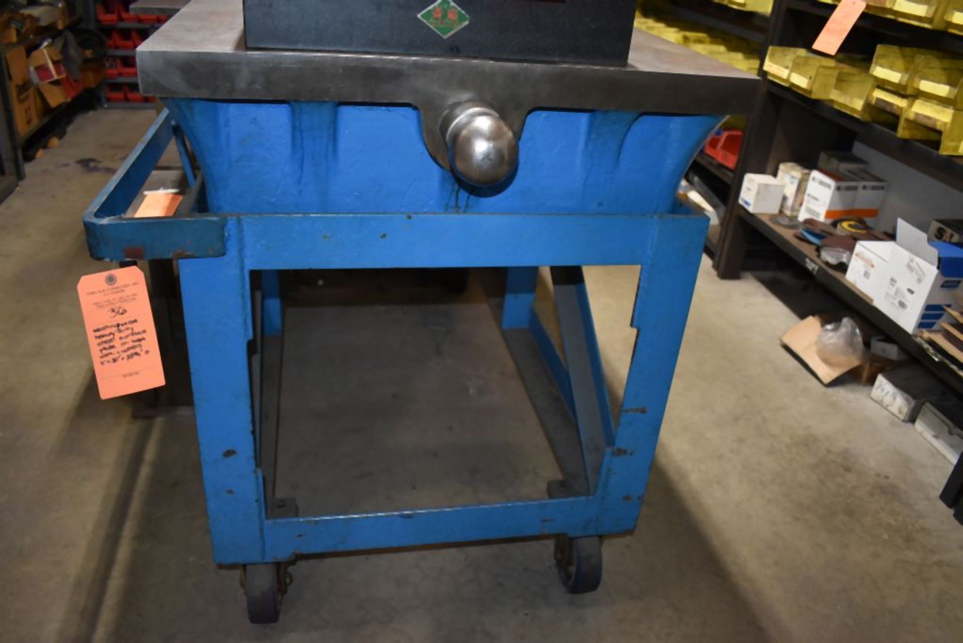 WESTINGHOUSE HEAVY DUTY STEEL SURFACE PLATE ON BASE WITH CASTERS, 5' x 30" x 38 3/4"H, INCLUDES - Image 2 of 3