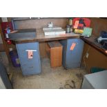 WORKBENCH WITH FOUR DRAWER BASE AND SINGLE DOOR BASE, **NO CONTENTS**