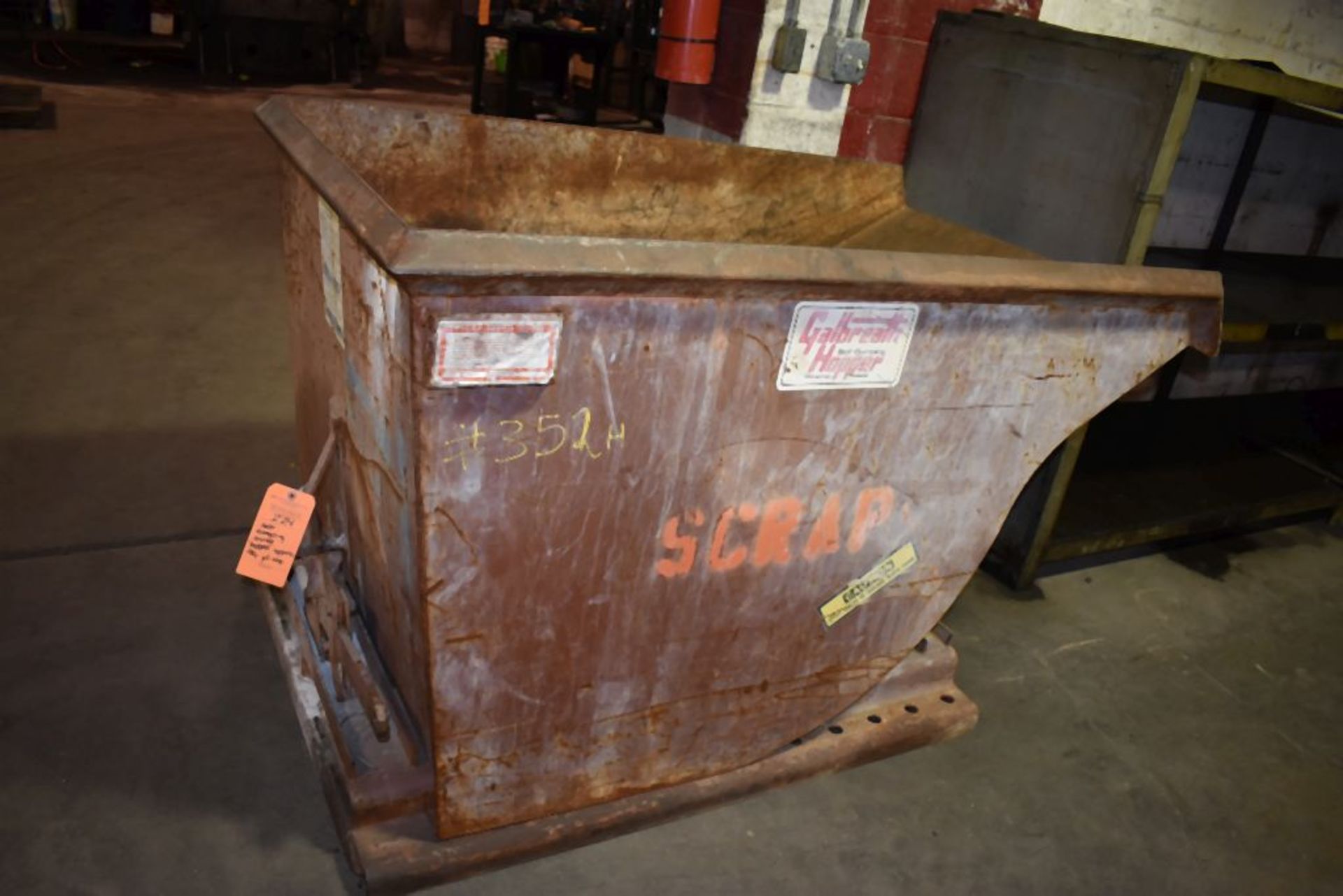 SELF DUMPING SCRAP HOPPER, APPROX. 3/4 YARD CAPACITY