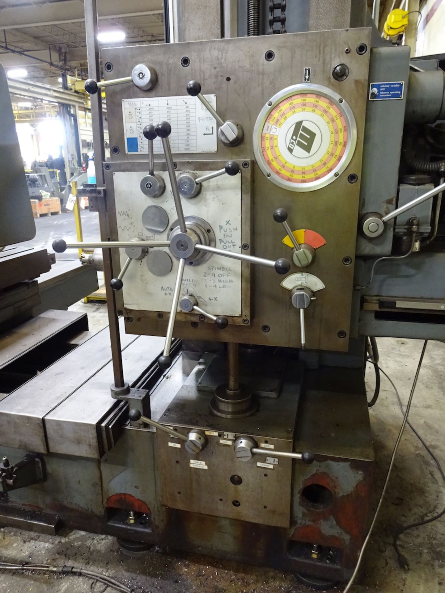 MEUSER MODEL M76BFS HORIZONTAL BORING MILL, S/N M76BFS-45286, 39 X 39 BUILT-IN ROTARY TABLE, 7. - Image 17 of 20