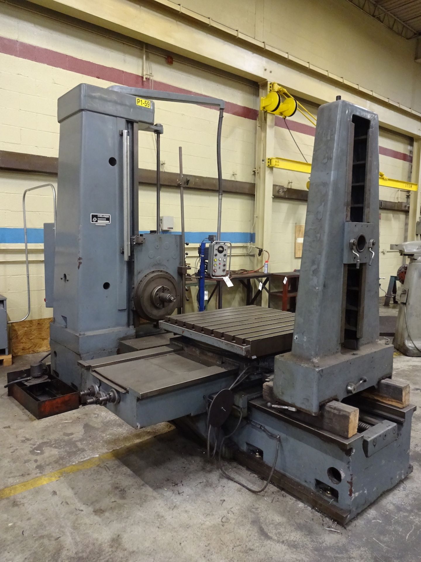 MEUSER MODEL M76BFS HORIZONTAL BORING MILL, S/N M76BFS-45286, 39 X 39 BUILT-IN ROTARY TABLE, 7. - Image 3 of 20