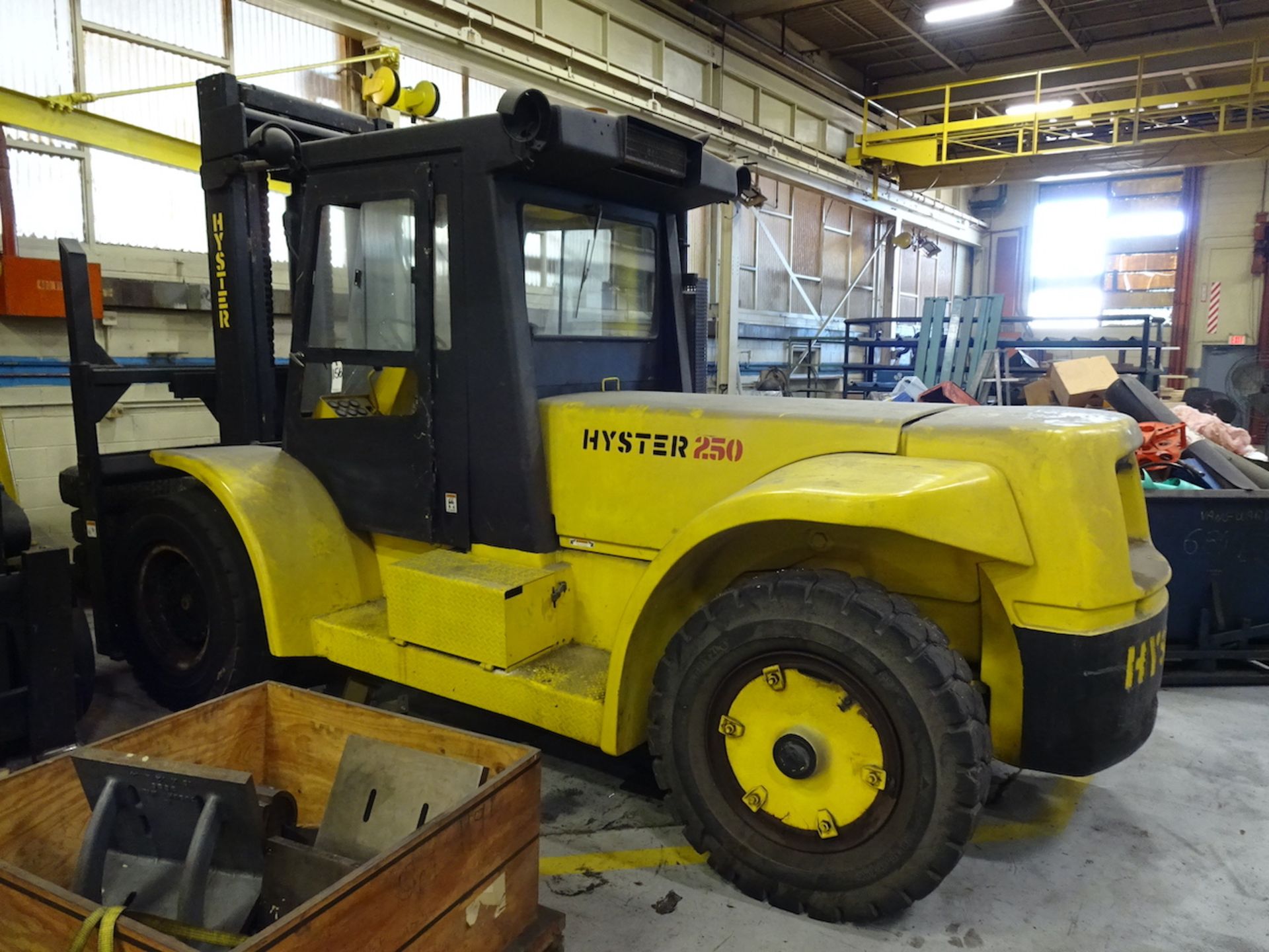 HYSTER 27,000LB. CAP. MODEL H250H DIESEL YARD LIFT TRUCK, S/N C007D03460K, DUAL FRONT TIRES, SIDE - Image 3 of 18