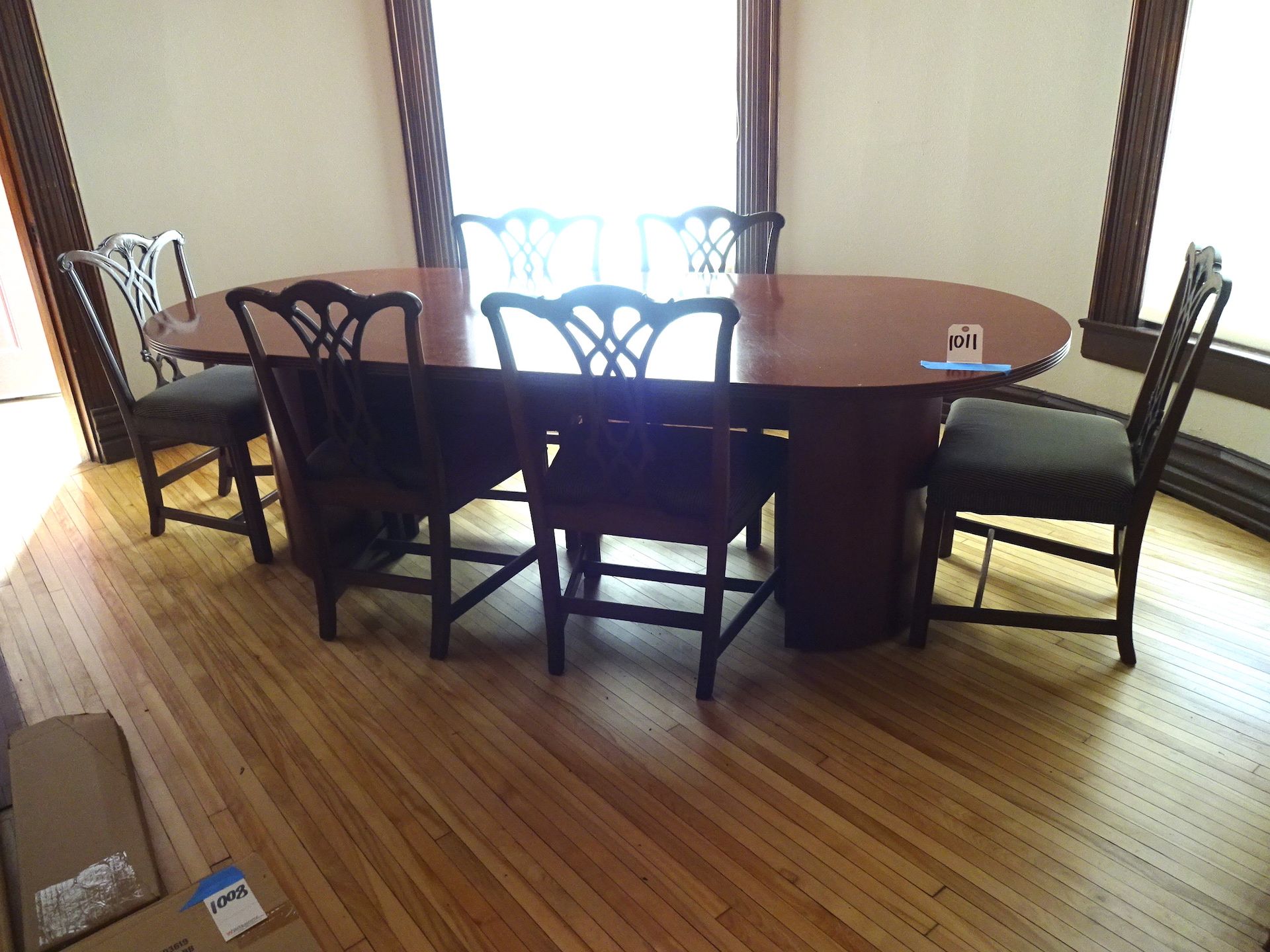 CONFERENCE TABLE & SIX CHAIRS (LOCATION - 6TH STREET)