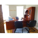 LOT: EXECUTIVE OFFICE DESK, (3) CHAIRS & WOOD CABINET (LOCATION - 6TH STREET)