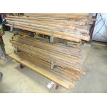 ASSORTED DRILL PIPE & PUSHRODS (ON PORTABLE CANTILEVER CART)