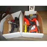 ASSORTED HAND TOOLS INCLUDING PLIERS, SCREWDRIVERS, WRENCHES & TAPE MEASURES