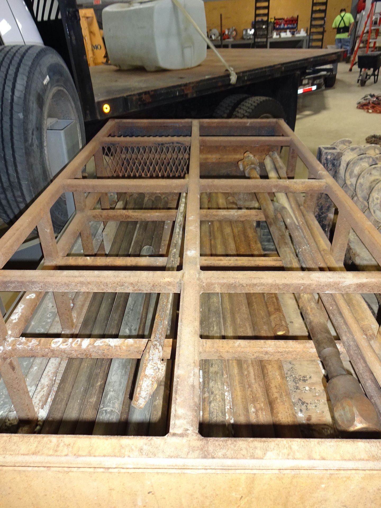 ASSORTED DRILL PIPE (IN STEEL CAGE ON TRAILER) - Image 2 of 2