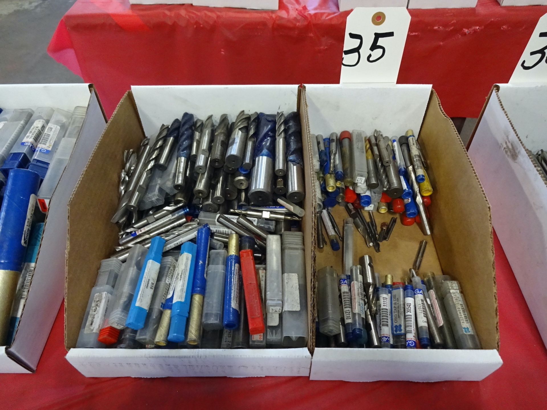 LOT: ASSORTED END MILLS (IN 2 BOXES)