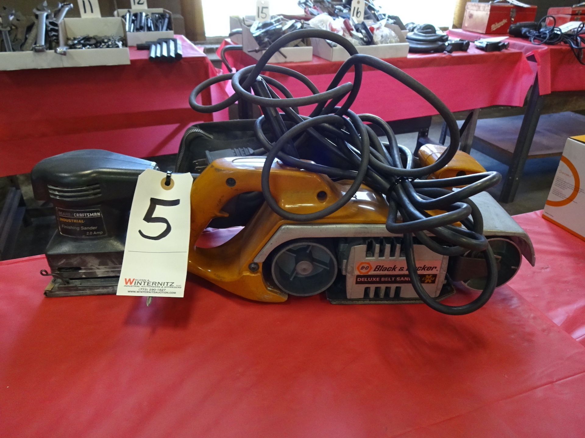 LOT: BLACK & DECKER DELUXE BELT SANDER AND SEARS/CRAFTSMAN FINISHING SANDER