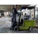 CLARK 3575LB. CAP. (APPROX.) MODEL ECS30 ELECTRIC FORKLIFT TRUCK, S/N E357-322-7855, SIDE SHIFT, 3-