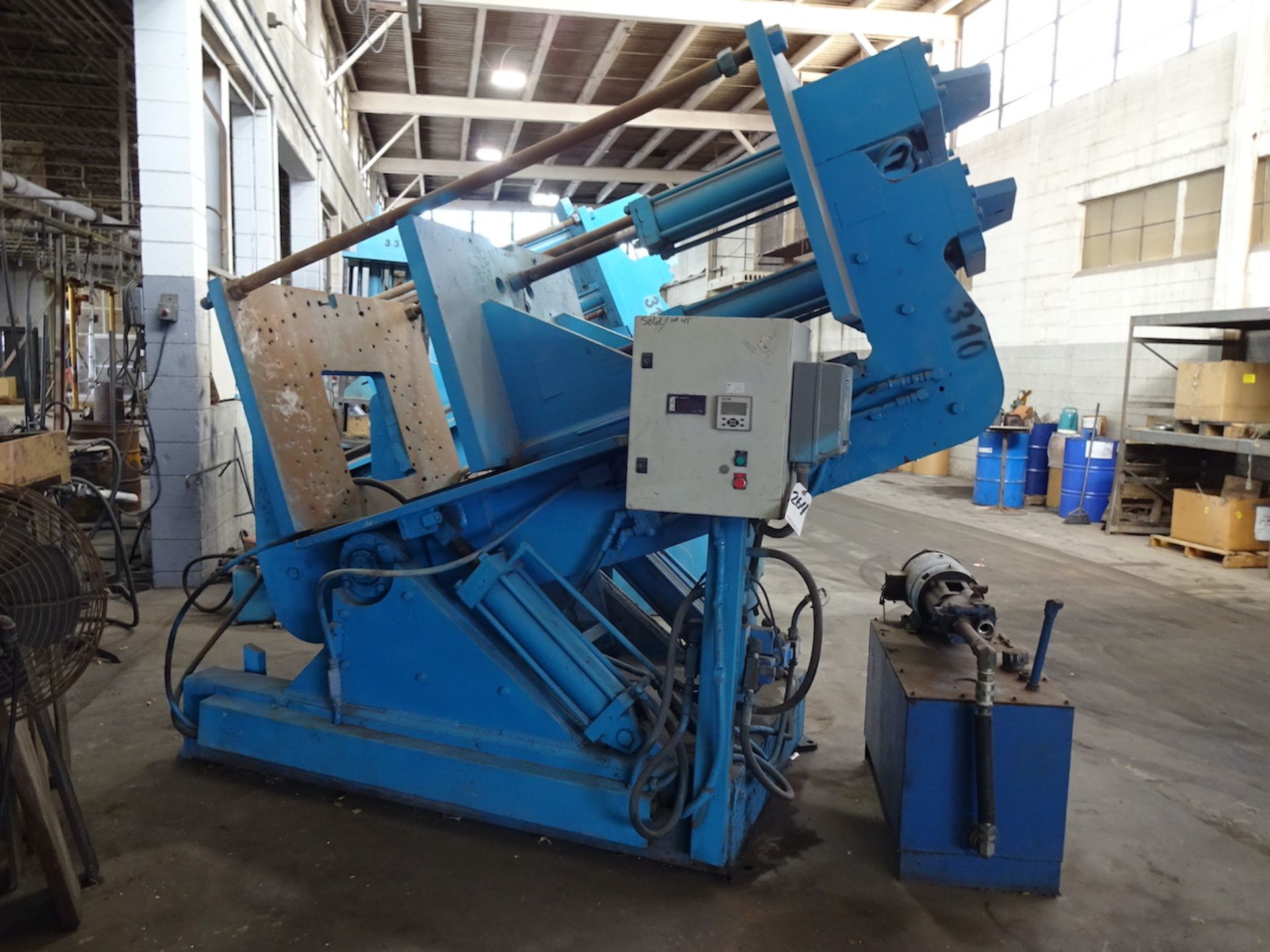 STAHL TILT & POUR PERMANENT MOLD GRAVITY DIE CASTING MACHINE, 46 IN. x 36 IN. (APPROXIMATELY)