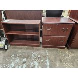 BOOKCASE AND 2 DRAWER FILE CABINET