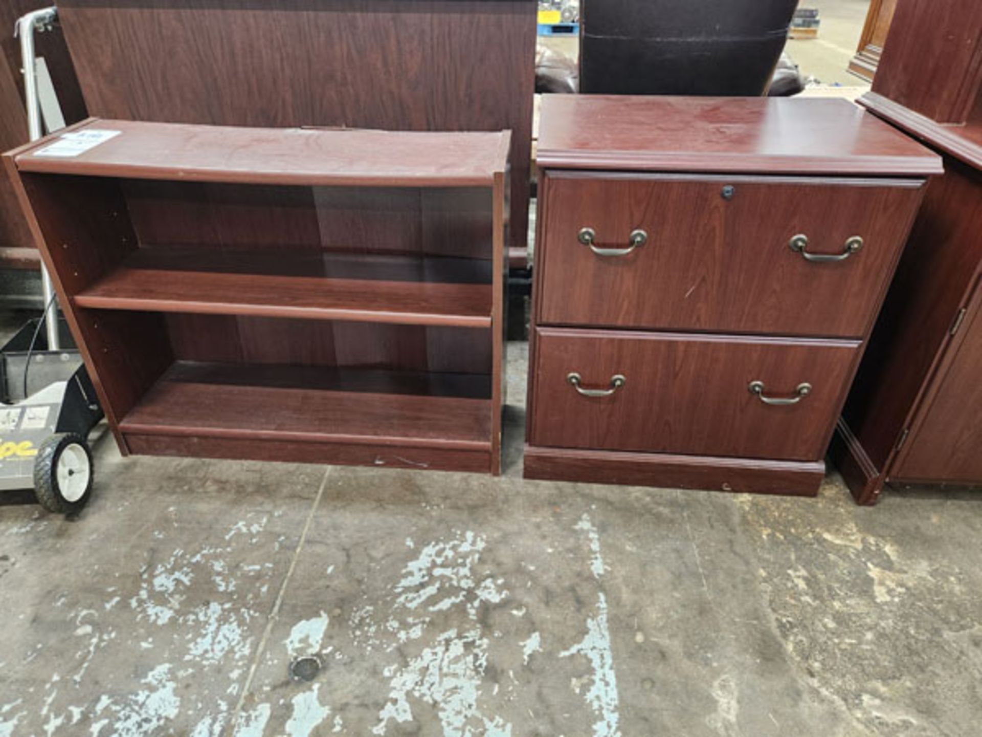 BOOKCASE AND 2 DRAWER FILE CABINET