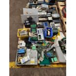2 SKIDS OF CONTROLLERS, BOARDS, COMPONENTS AND MISC
