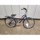 HUFFY MANDEIRA PERFECT FIT FRAME CRUISER BICYCLE - NEEDS CHAIN AND FRONT FENDER IS BENT