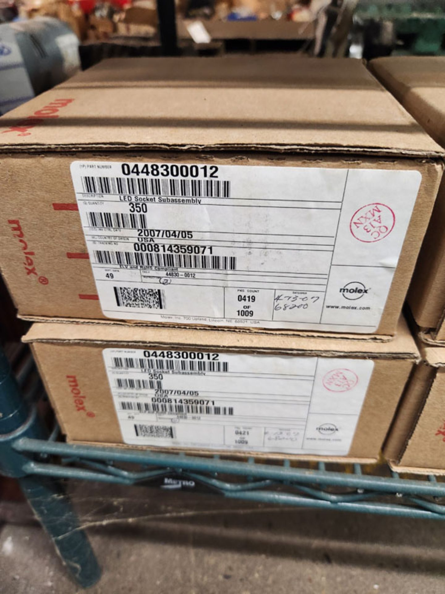 4 BOXES OF MOLEX CONNECTORS 0448300012 - Image 2 of 2