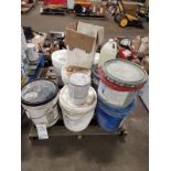 SKID OF ASSORTED CHEMICAL PRODUCTS - ZINC CLAD, CELLCRETE, CURING COMPOUND, ETC.