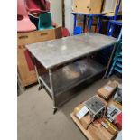 STAINLESS STEEL PREP TABLE 60"x30"x38" - USED AS A SHOP TABLE