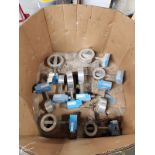 SKID OF VARIOUS ROSEMONT AND ENDRESS-HAUSER FLOW METERS, TRANSMITTERS, AND FITTINGS